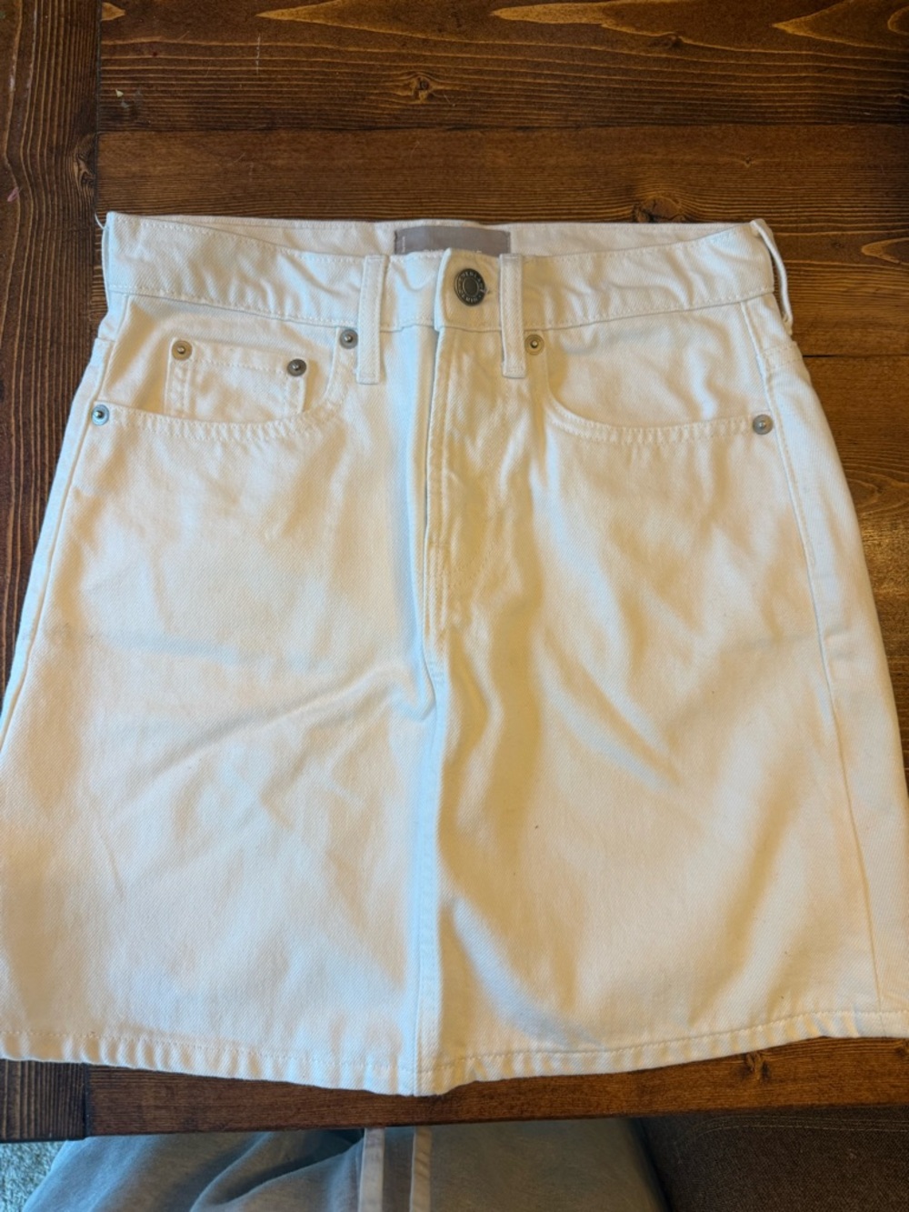 Everlane White Denim Mini Skirt